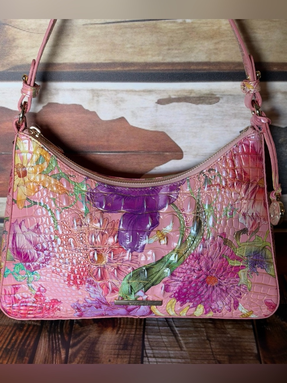 NEW BRAHMIN PERENNIAL ESME GORGEOUS VIBRANT FLORAL FLOWERS SHOULDER BAG